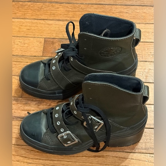 Converse Chuck 70 De Luxe Heel Leather & Buckles High Top Platform Boots Sz 8 - Picture 11 of 14